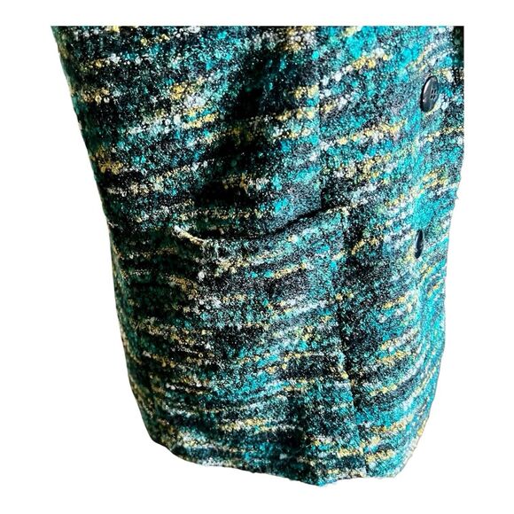 Koret Green Multicolor Tweed Blazer Jacket Sz 10 Front Pockets Lined Long Sleeve - Picture 3 of 8